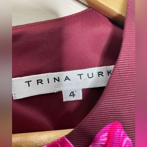 Trina Turk Maroon Pink Floral Dress - Picture 9 of 12